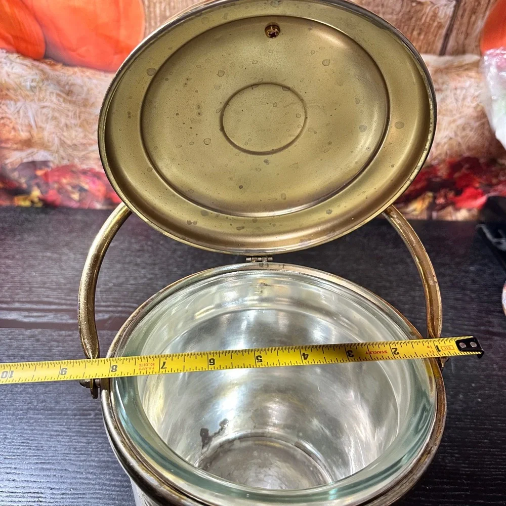 Vintage MCM Solid Brass Ice Bucket by United
